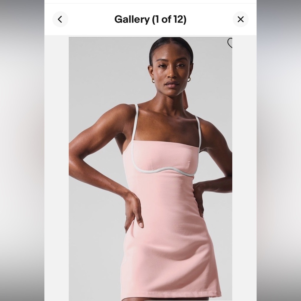 ALO Airbrush Steamlined Pink Tennis Dress